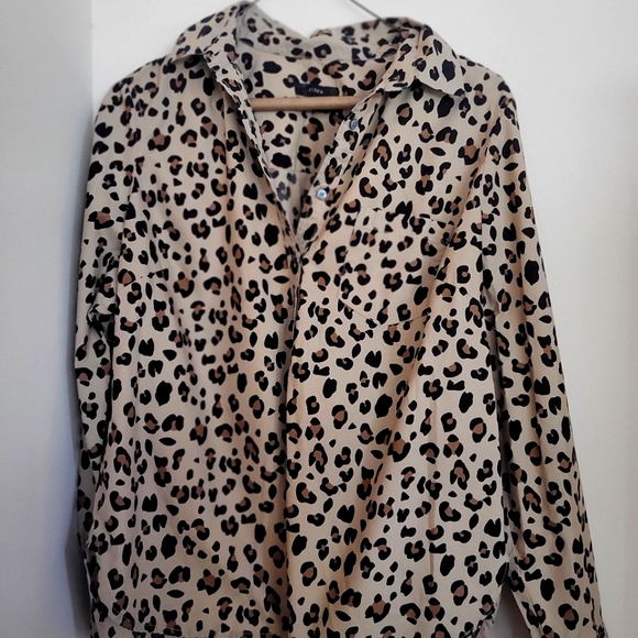 J.CREW leopard print button up classic shirt - Picture 1 of 4